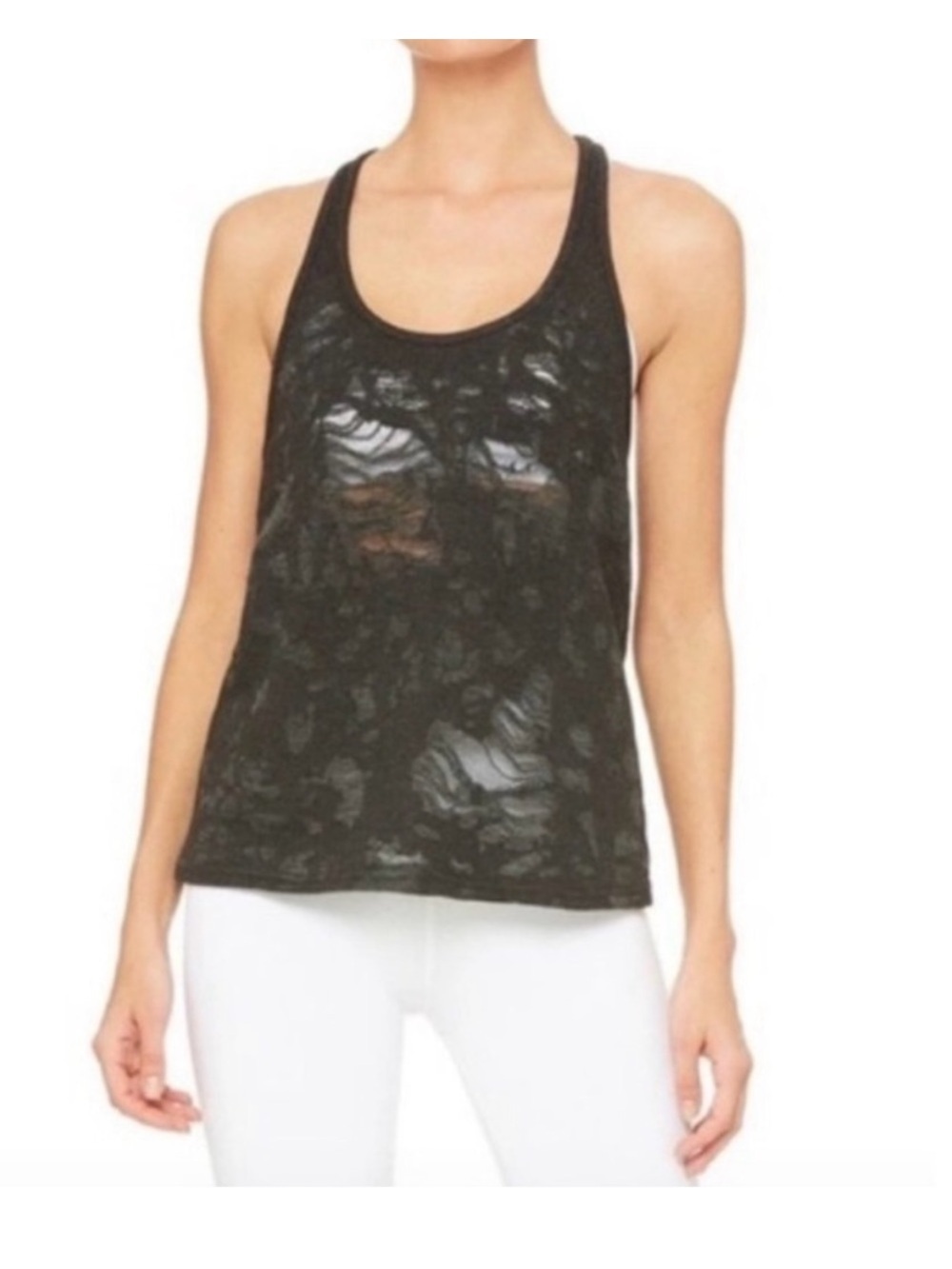ALO Yoga Distressed Racerback Tank - Medium